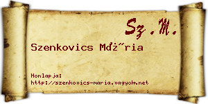 Szenkovics Mária névjegykártya